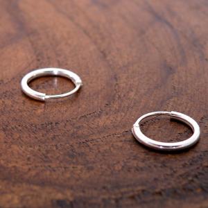 リングピアス2個セット　細軸タイプ幅約1.2mm　選べるサイズ(外径)　シルバー925　ユニセックス　シンプルフープピアス　送料無料　代引不可｜アジアン・リゾート・スタイル