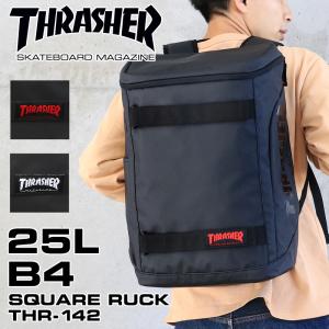 THRASHER スラッシャー  Knee Slide スクエアリュック デイパック バックパック 25L B4 PC収納 撥水 メンズ レディース ジュニア 正規品 THR-142 送料無料｜watermode