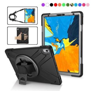 360°旋回 2023 新型 iPad8 10.2インチ iPadPro11 iPad 8 7 6 5 Air 3 2 Pro 9.7 10.5 12.9 mini 5 ケース カバー 縦置き 横置き ショルダーストラップ 耐衝撃