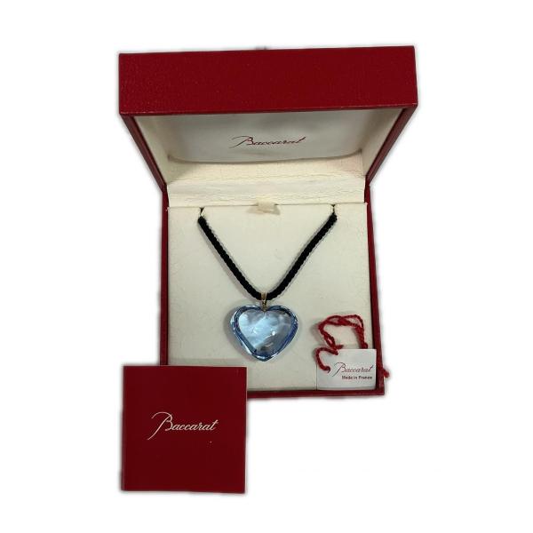 バカラ Baccarat クリスタルハートネックレス/バチカン部分のみ750表記あり【中古】