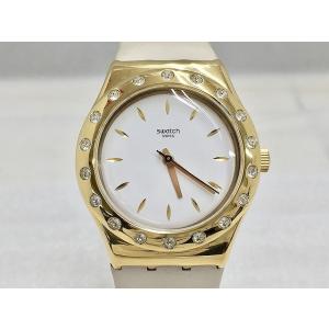 スウォッチ Swatch LINUSA Irony Medium ストーン レザー レディース クォ...