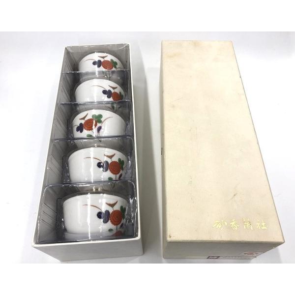 コウランシャ 香蘭社 食器 小鉢揃 色絵菊紋 5客 5組セット 白系 花柄