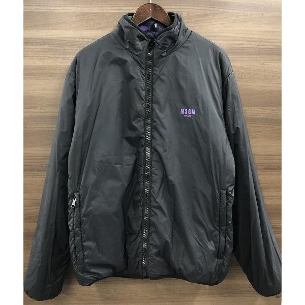【MSGM】アウター リバーシブルフリースジャケット 紫×緑×黒 2940MH28RX