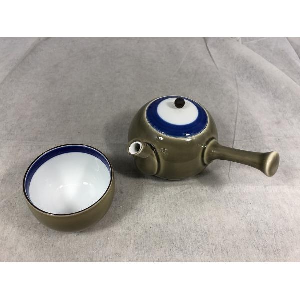 【未使用】 フカガワセイジ 深川製磁 百年庵 茶灰釉 急須 湯呑