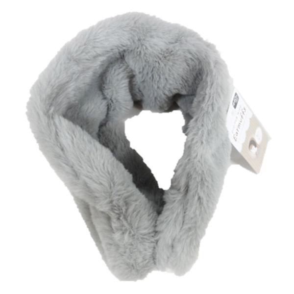 耳あて エコファー ふわふわ ワイドイヤーマフ グレー  304182