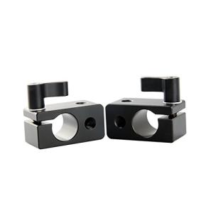 NICEYRIG 15mmロッドクランプ 2個入り レールコネクターアダプター 1/4ネジ穴付き 15mmロッドサポート 軽量 蝶ナット付き 使用便利