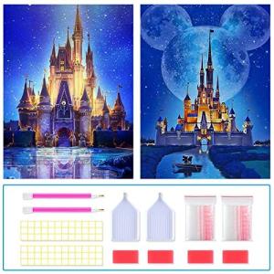 SUPECENT 2枚セット ダイヤモンドアート キット ダイアモンドビーズ絵画キット DIY 手作り絵画手芸キット 5D モザイクアート ダイヤモン