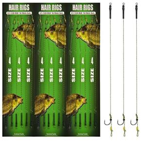 AGOOL 鯉鈎 ボイリーヘアリグ ボイリー仕掛 カープフック 鯉釣り 高炭素鋼フック 釣りビーズ付き 8本撚り高強度PEライン 従来PEラインの12