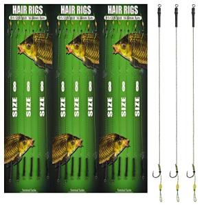 AGOOL 鯉鈎 ボイリーヘアリグ ボイリー仕掛 カープフック 鯉釣り 高炭素鋼フック 釣りビーズ付き 8本撚り高強度PEライン 従来PEラインの12