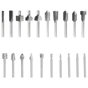 SeonFook 20本セット 回転ヤスリセット木工ツール リューター ビット 超硬バー 高速度鋼 3.1mm軸 全長39mm 超硬タングステン ロー