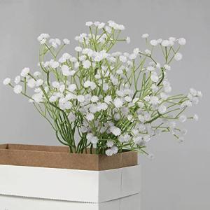 WillingYou 清楚な かすみ草 造花 可憐な カスミ草 かすみそう 本物そっくりな アーティシャルフラワー 花束 屋内屋外装飾用 霞草 (ホワ