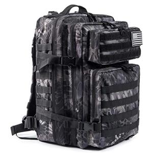 QT&amp;QY 45リットルミリタリー タクティカルバックパック Molle アーミーアサルトパック3日間 バグアウトバッグ ハイキング用リュックサック