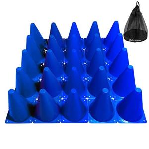 Cloudover 三角カラーコーン 18cm 収納袋付き マーカーコーン サッカー フットサル バスケットボール