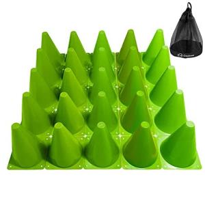 Cloudover 三角カラーコーン 18cm 収納袋付き マーカーコーン サッカー フットサル バスケットボール
