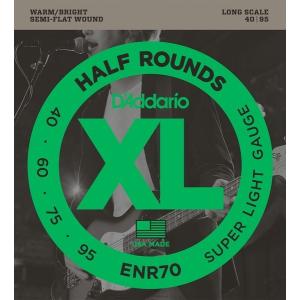 D'Addario XL HALF ROUNDS (SEMI-FLAT WOUND) ENR70 Long ダダリオ