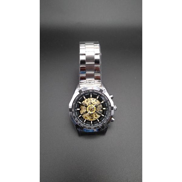 腕時計　メンズ　黒×シルバー