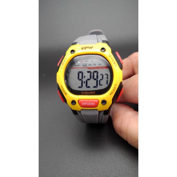 腕時計　デジタル　黄色・グレー