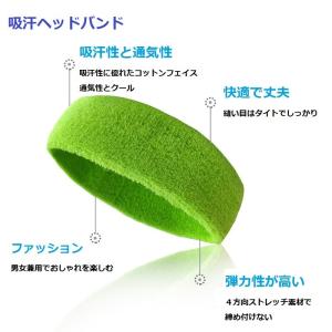 ヘッドバンド ヘアバンド スポーツ 汗止め タ...の詳細画像1