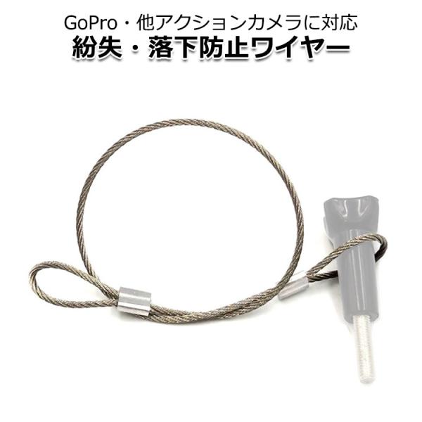 GoPro ゴープロ アクセサリー 紛失 落下防止 ワイヤー ストラップ 紐 リーシュ リード パー...
