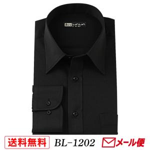 WAWA JAPAN 長袖 メンズ ブラック ワイシャツ 黒 無地 ボタンダウン S