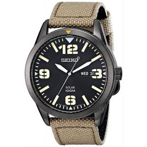 10年保証 日本未発売 Seiko セイコー エッセンシャルズ ソーラー Sne331 腕時計 メンズ 逆輸入 アナログ ブラック 黒 ベージュ レザ Sne331 Time Lovers 通販 Yahoo ショッピング