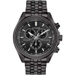 《新品未使用》Citizen Men's Charcoal IP Steel Bracelet & Case Eco-Drive Black Dial Chronograph Watch BL5567-57E【並行輸入品】｜wawawa333