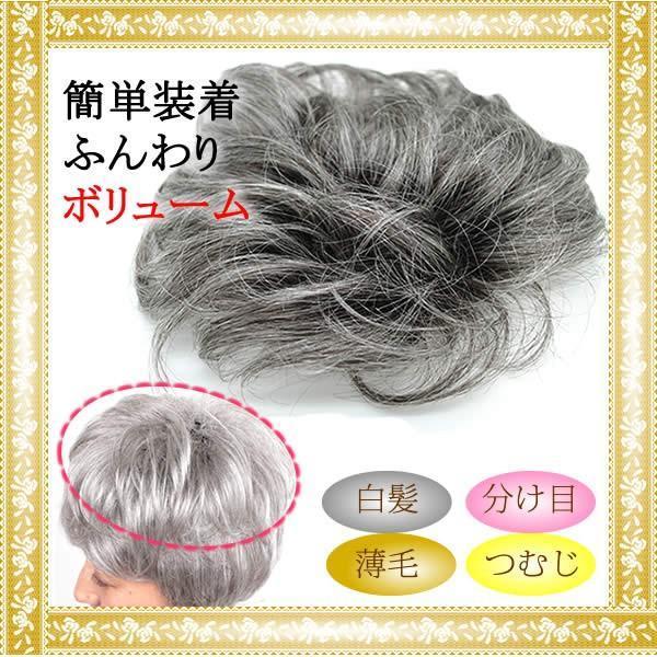 ウィッグ 白髪 部分ウィッグ 薄毛隠し 女性 グレーヘアー グレイヘア ヘアピース しらが 白髪  ...