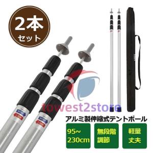テントポール セット 1/2本 無段階 高さ調整...の商品画像