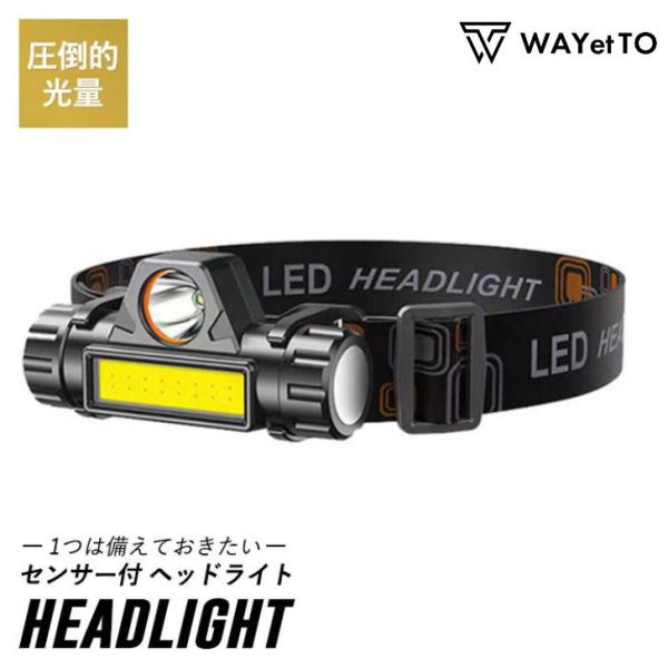 ヘッドライト 充電式 led 最強 ルーメン 防水 広角 釣り 登山 懐中電灯 頭 usb LED ...