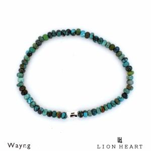 ライオンハート ボタンカット ターコイズ ブレスレット メンズ ブランド LION HEART｜wayng