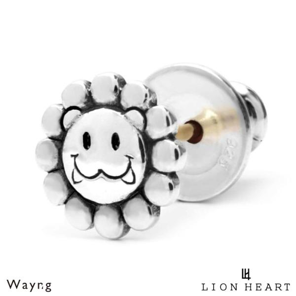 ライオンハート スタッズピアス フラワー レオ シルバー925 ピアス 片耳用 1点売り メンズ ブ...