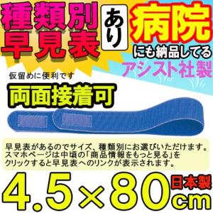 マジックテープ 面ファスナー エラスト両面マジックベルト ブルー Bタイプ 4.5×80cm 日本製...