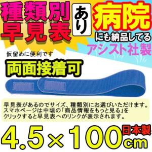 マジックテープ 面ファスナー エラスト両面マジックベルト ブルー Bタイプ 4.5×100cm 日本...