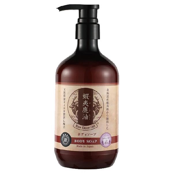 【蝦夷鹿油　ボディソープ】日本初,ヒアルロン酸,コラーゲン,ローヤルゼリー,ノンシリコン,ラベンダー...