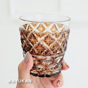 薩摩切子オールド（銅赤）八角籠目280cc 薩摩びーどろ工芸 22003