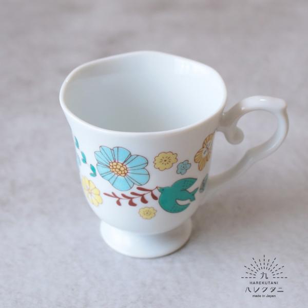 ハレクタニ 花と鳥マグ 青 九谷焼 誕生日プレゼント おしゃれ かわいい 可愛い お祝いお 餞別 内...