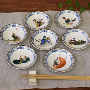 お皿 セット おしゃれ 食器 九谷焼 小皿 7枚組 七福神 陶器 和食器 取り皿 日本製｜waza