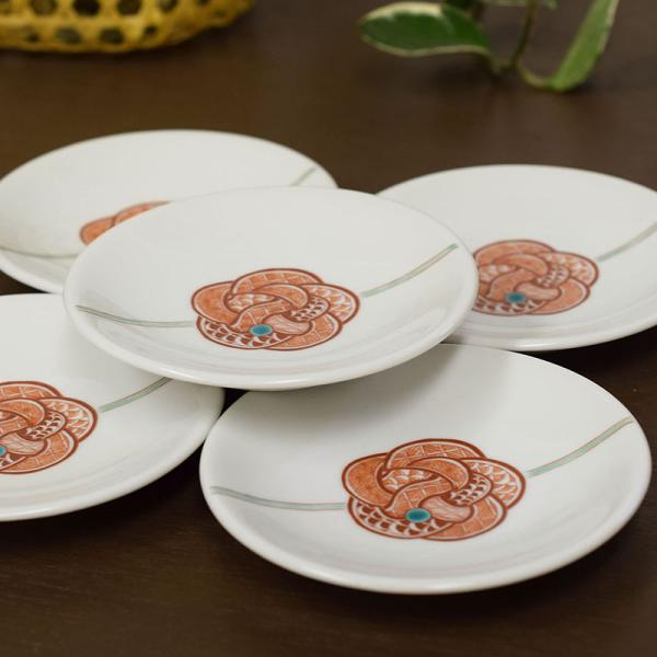 お皿 セット おしゃれ 食器 九谷焼 小皿5枚セット 赤絵水引き文