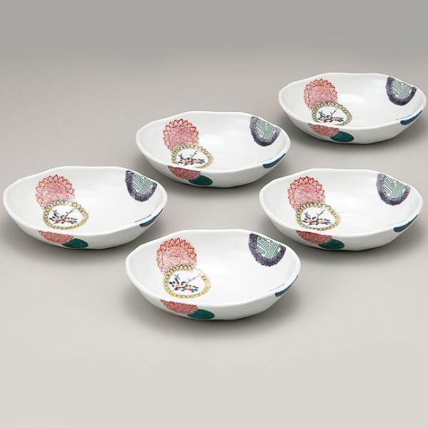 おしゃれ食器 九谷焼 小鉢5個 セット 色絵丸紋 高級 ブランド 食器 陶器 取り皿