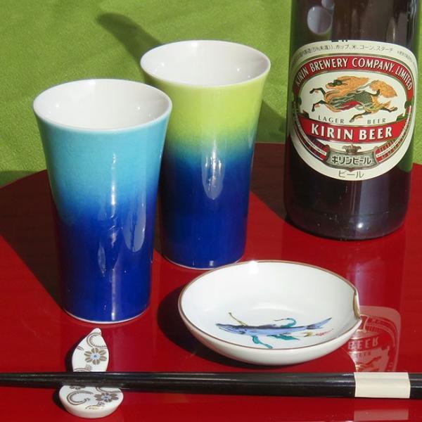 還暦祝い ギフト 九谷焼 陶器 ビールグラス ペアセット 釉彩