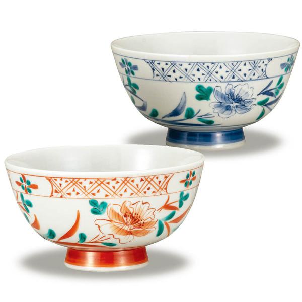 古希祝い プレゼント ギフト 九谷焼 夫婦茶碗 色呉須花渕小紋