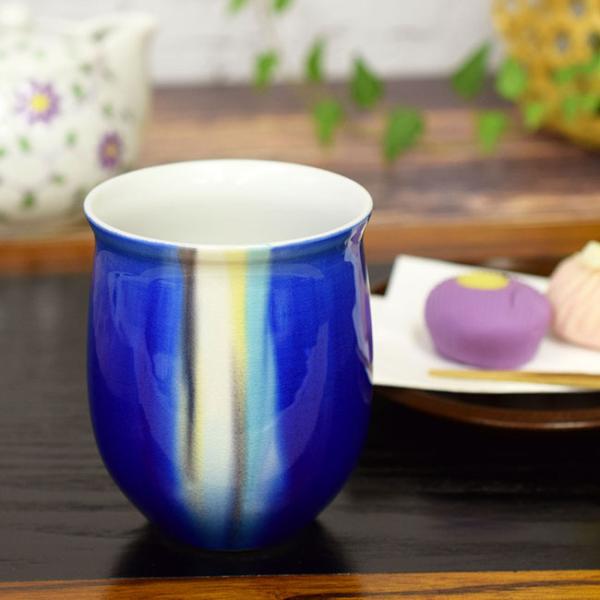 喜寿祝い プレゼント ギフト 九谷焼 湯呑み 釉彩 70代 80代 60代 父 母