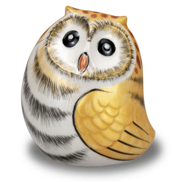 フクロウ 置物 陶器 九谷焼 ふくろう 金彩 風水 開運 縁起物 誕生日プレゼント