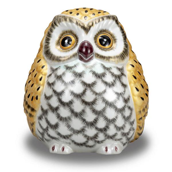 フクロウ 置物 陶器 九谷焼 ふくろう 金彩 風水 開運 縁起物 誕生日プレゼント