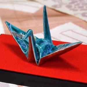 九谷焼 縁起物 玄関 開運 置物 色絵折り鶴 吉田屋 : 和座倶楽部