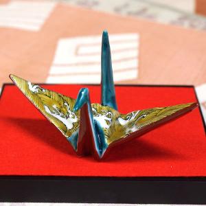 九谷焼 縁起物 玄関 開運 置物 色絵折り鶴 金彩桜 : 和座倶楽部 - 通販