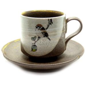 誕生日プレゼント 九谷焼 コーヒーカップ すずめ