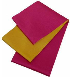 浴衣 帯 リバーシブル ワイン×黄色 浴衣帯 無地 単衣