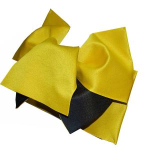 浴衣帯 作り帯 レディース 黄色×黒 リバーシブル