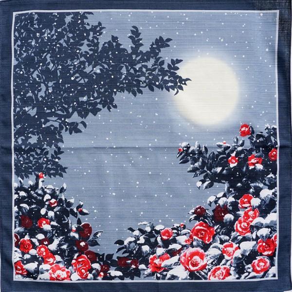 日本の冬　　　　椿　雪景色　朧月夜　小風呂敷
